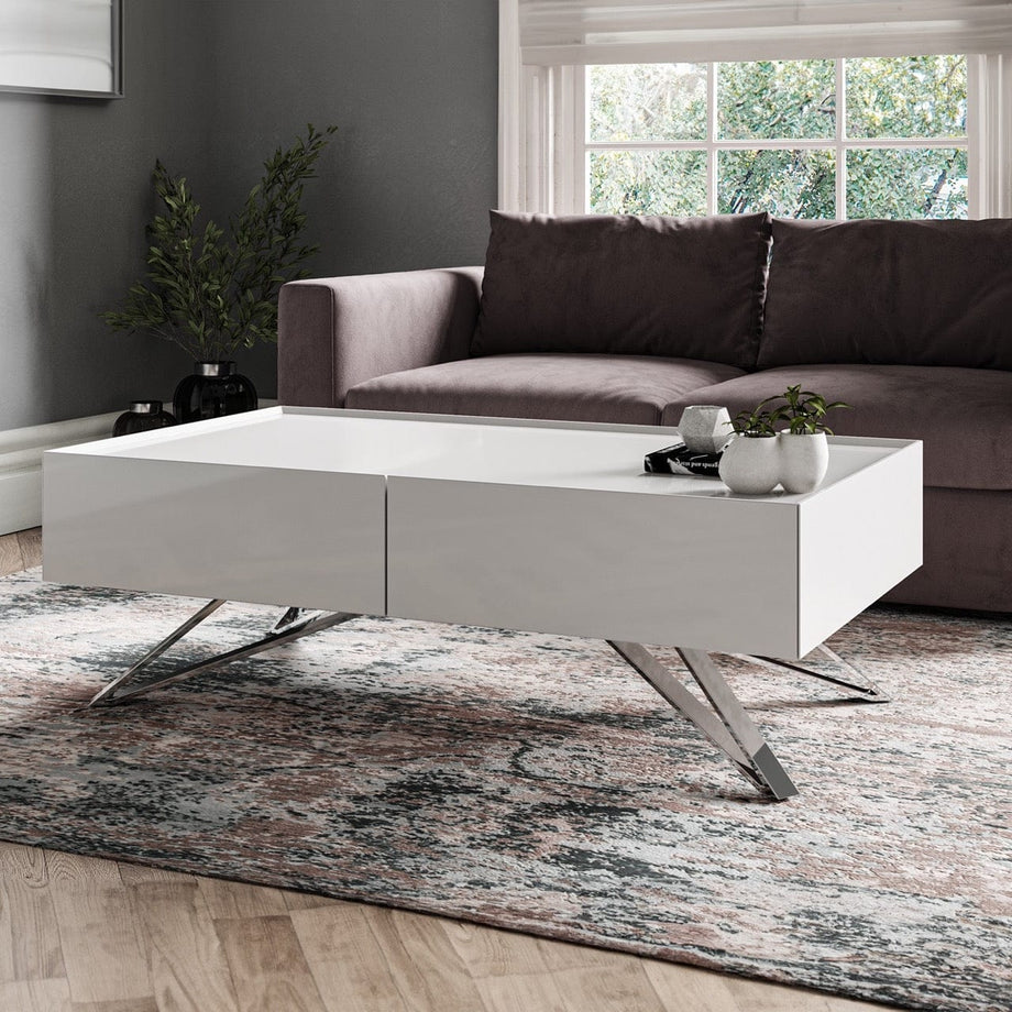 White gloss lift clearance top coffee table