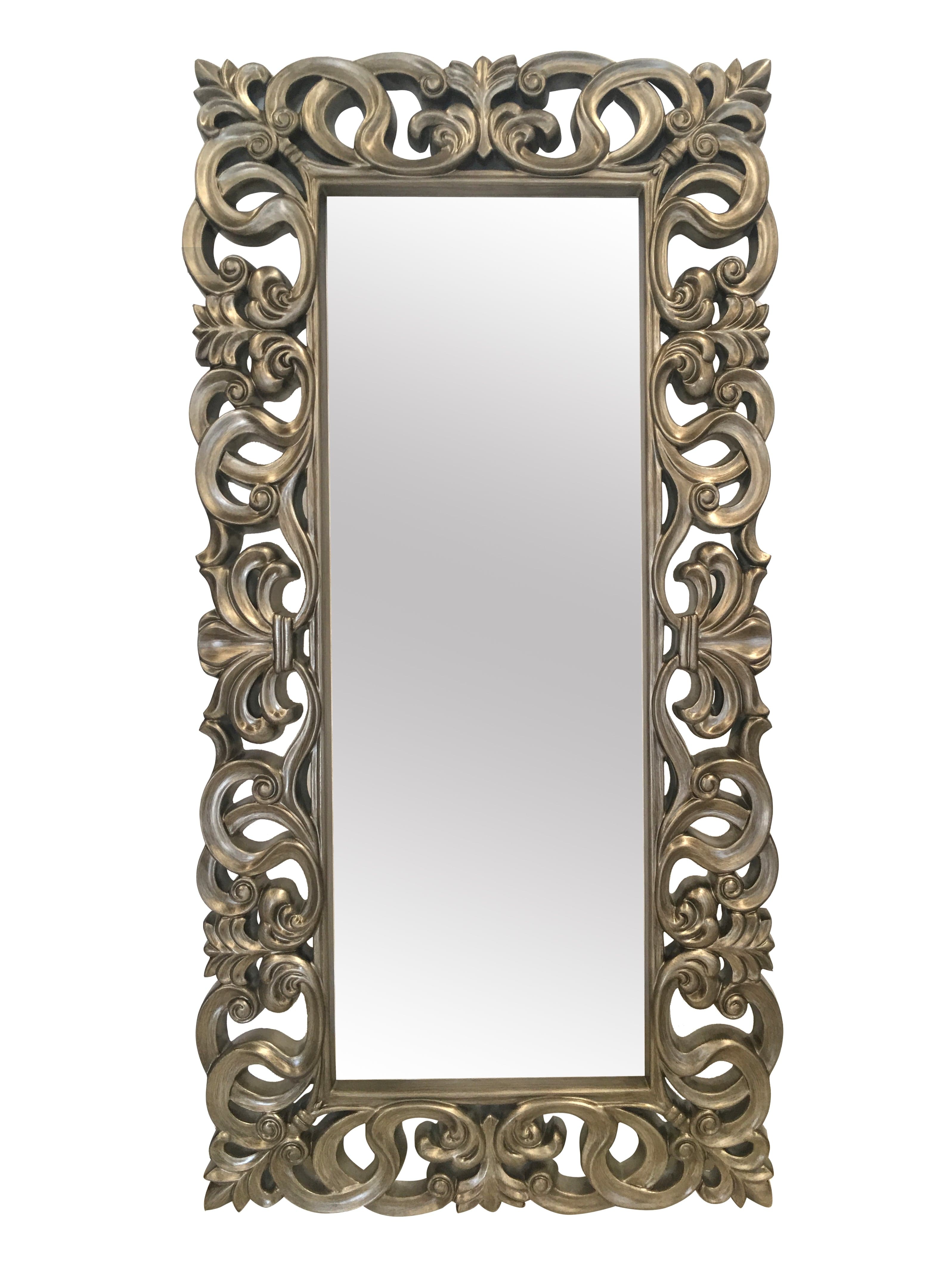 Leaning store silver mirror